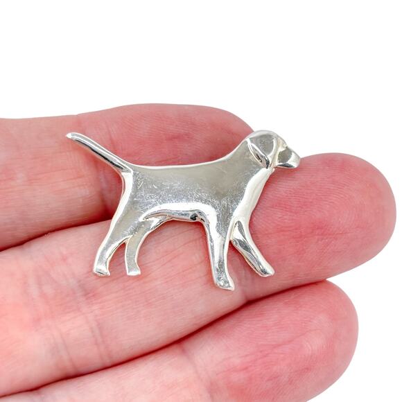 Labrador Retriever Brooch | Vintage Sterling Silver 925 | Puppy Dog Pin - Picture 1 of 6